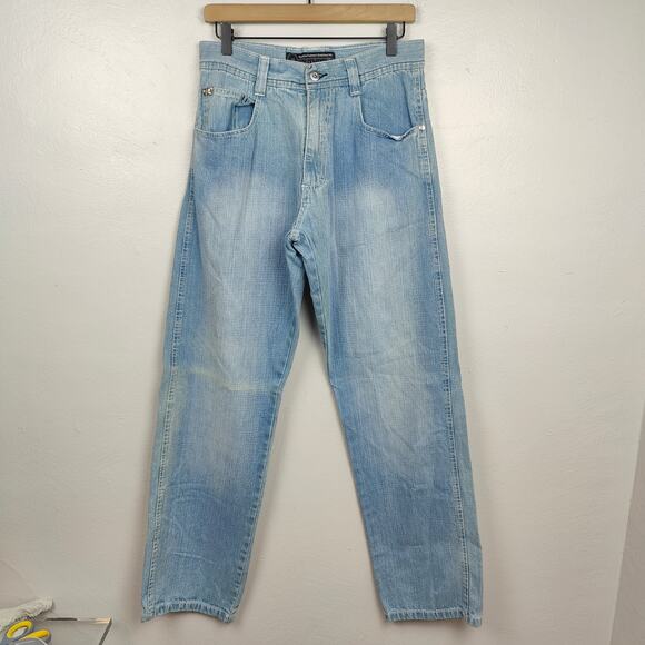 Vintage Y2K Southpole Wide Leg Jeans Mens 32 Light Wash Straight Leg Relaxed Fit - Picture 1 of 9